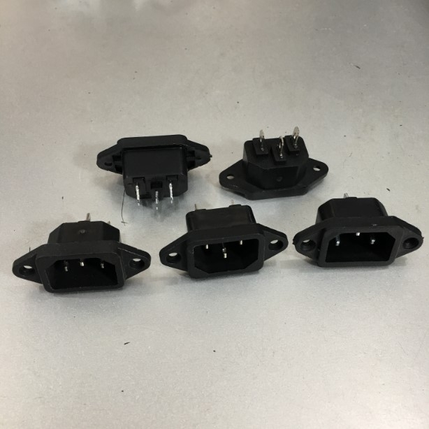 Đầu Vào Phích Cắm Nguồn Điện Hàn Hặc Bắt Cosse Panel Mount Plug Adapter KY AC 250V 10A IEC320 C14 3-Pins IEC Inlet Module Plug Power Connector Socket