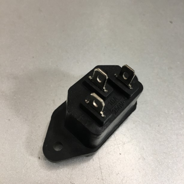 Đầu Vào Phích Cắm Nguồn Điện Hàn Hặc Bắt Cosse Panel Mount Plug Adapter KY AC 250V 10A IEC320 C14 3-Pins IEC Inlet Module Plug Power Connector Socket