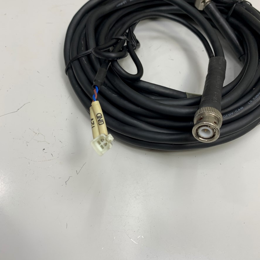 Cáp 7M 23ft Cable Right Angle Hirose 12 Pin Female HR10A-10P-12S(73) to BNC Male DC Plug Y Branch Power Supply Cable 12V DC For All Industrial Gige CCD Camera