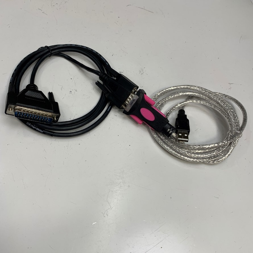 Cáp 3M 10ft Combo Cable FTDI Chip USB to Serial Adapter RS232 Communication For Máy In Mã Vạch Công Nghiệp Zebra XiII Series Thermal Transfer Printer witch Computer