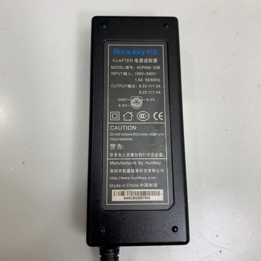 Adapter 6.5V 2A 8.2V 4A Original HUNTKEY ADP045-23B For Máy Thanh Toán Thẻ PAX P80 POS Connector Size 4Pin 10mm Mini din