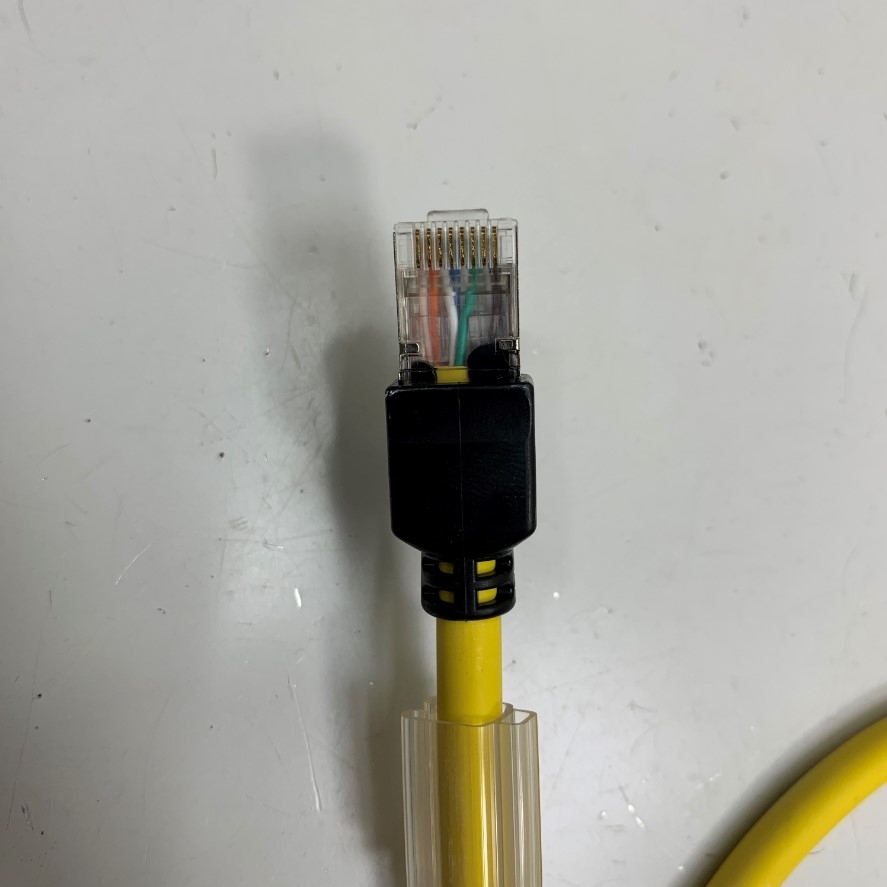 Cáp OMRON XS6W-6LSZH8SS-1MY Dài 1M 3.3ft CAT6A Connector RJ45 to RJ45 Ethernet Cable FTP STP Yellow LSZH IP20 30VDC 1A XS6