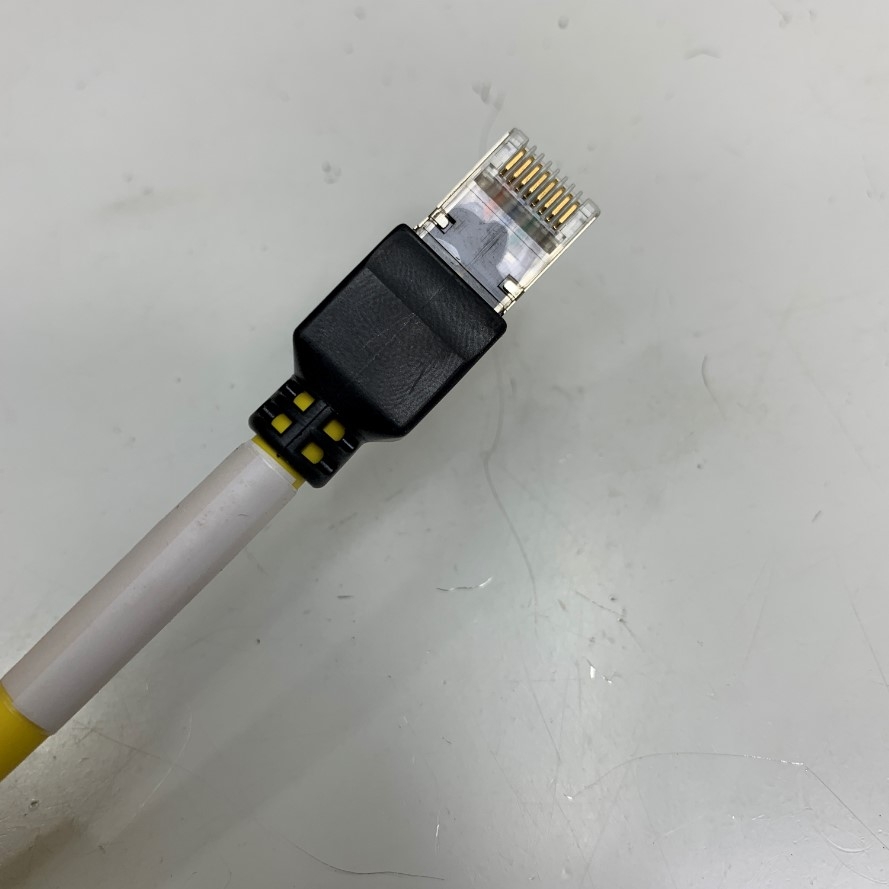 Cáp OMRON XS6W-6LSZH8SS-1MY Dài 1M 3.3ft CAT6A Connector RJ45 to RJ45 Ethernet Cable FTP STP Yellow LSZH IP20 30VDC 1A XS6