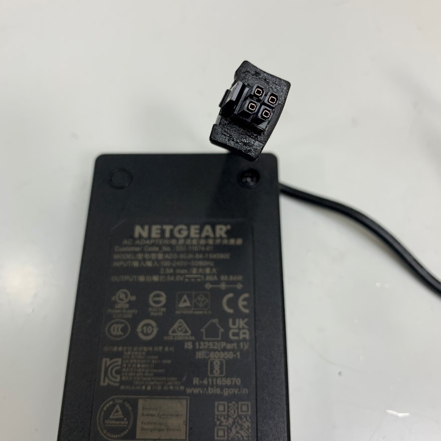 Adapter 54V 1.66A 90W Power Supply NETGEAR Connector Size Molex 4 Pin Pitch 3.0mm OEM HP PA-1900-2P-LF For HP HPE 2530 8G POE SWITCH, 2530-8G POE SWITCH