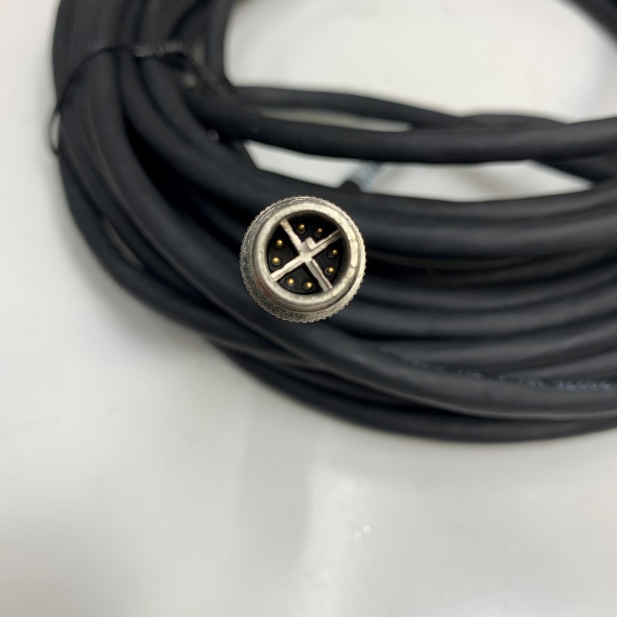 Cáp XC-M12EN-M8SR-10M Cable M12 X-Coded 8 Pin Male to RJ45 GigE Vision CAT6 High Flex Ethernet Cable E108683 24AWG For Machine Vision Cognex DataMan 150/260 Series