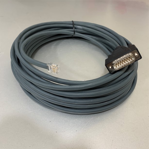 Cáp Lập Trình EA-2CBL Communication Cable RJ12 6 Pin to D-Sub 15 Pin Male 10M For KOYO HMI EA7E-TW7CL-C Với KOYO PLC Direct LOGIC PLC RJ-12 port, DL05, DL06, DL105, DL205, D3-350, D4-450 & H2-WINPLC RS232C