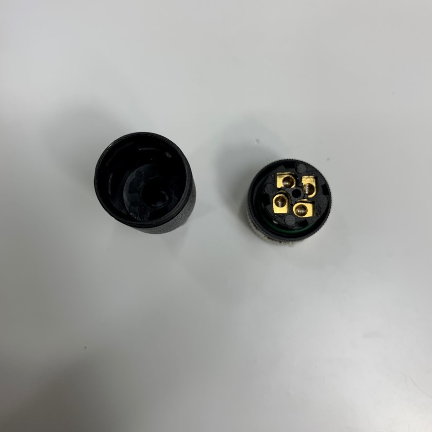 Đầu Jack Binder Connector M12 A-Coded 4 Pin Female Gold Plated Screw Terminal Straight For Industrial Sensor Cable M12 Connector Circular