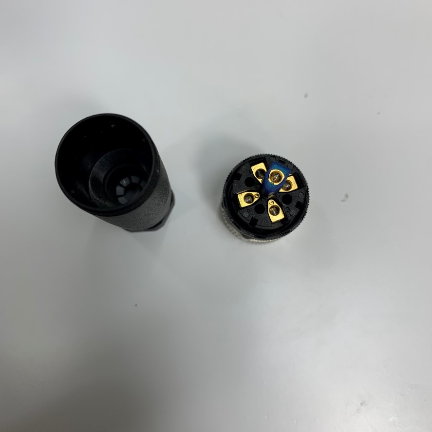 Đầu Jack Binder Connector M12 A-Coded 5 Pin Female Gold Plated Screw Terminal Straight For Industrial Sensor Cable M12 Connector Circular