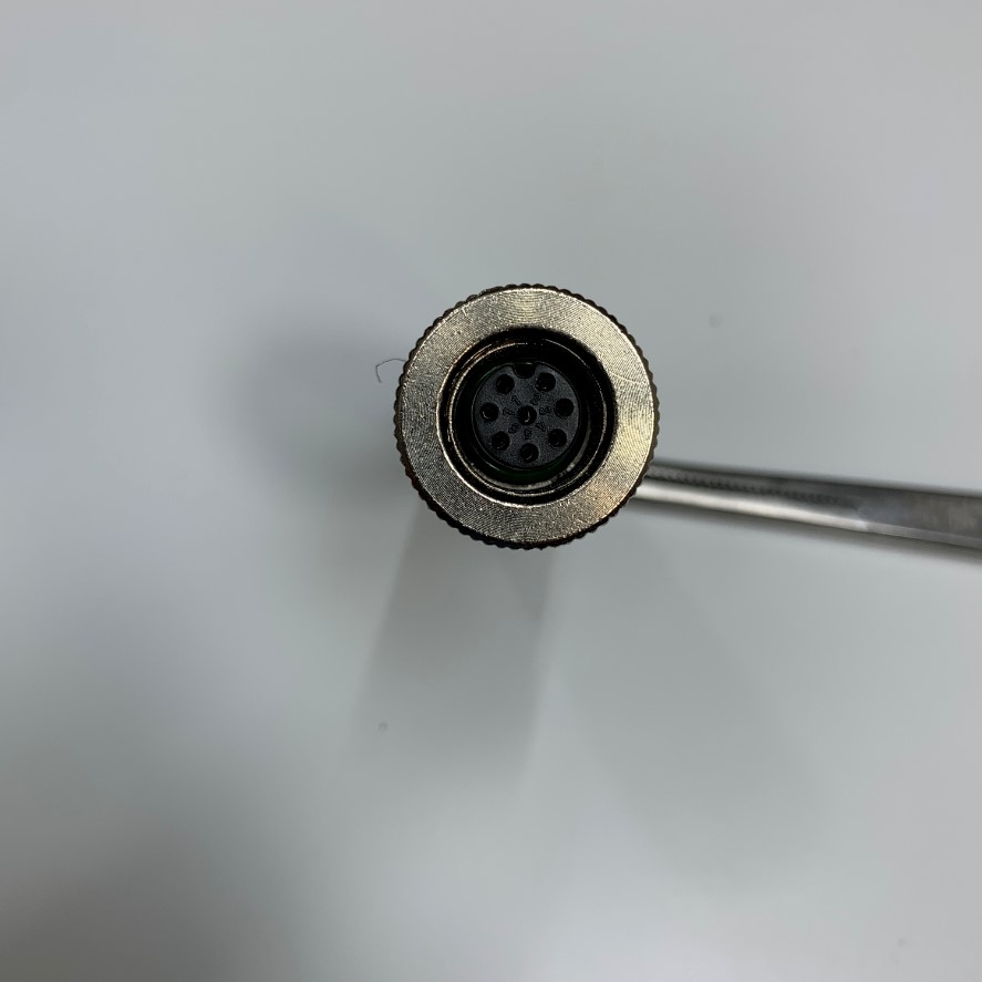 Đầu Jack Binder Connector M12 A-Coded 8 Pin Female Gold Plated Screw Terminal Straight For Industrial Sensor Cable M12 Connector Circular