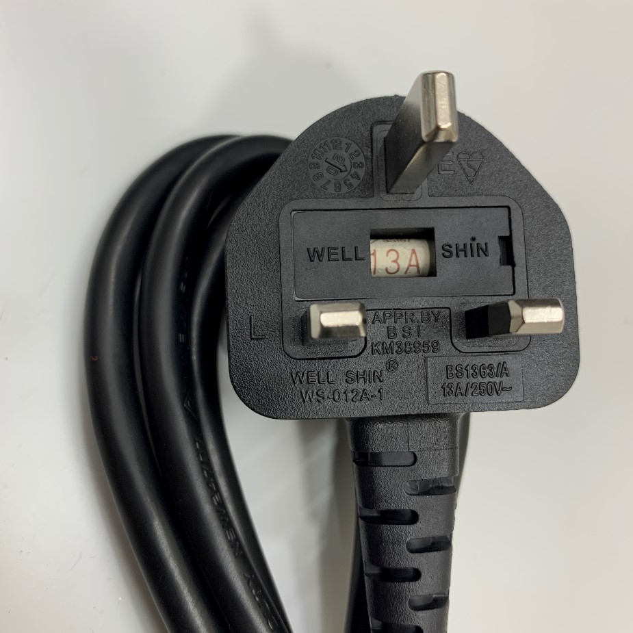 Dây Nguồn Cisco CP-PWR-CORD-UK Power Cord Dài 2M AC Power Cord BS1363A UK to IEC320 C13 10A 250V 18AWG 3x1.0mm² Cable OD 7.2mm in Taiwan