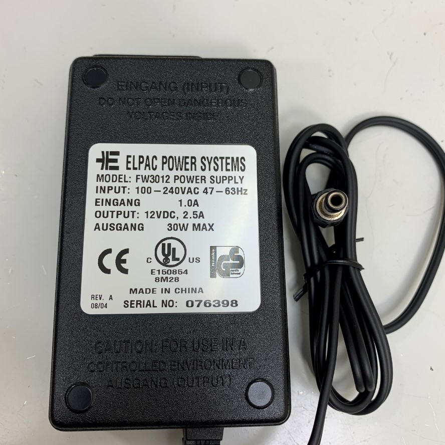 Adapter 12V 2.5A 30W ELPAC Power Systems OEM PHIHONG PSAC30U-120L6 Connector Tip Size 5.5mm x 2.5mm For Cân Điện Tử Mettler Toledo Balance Weighing Platform XP and XS