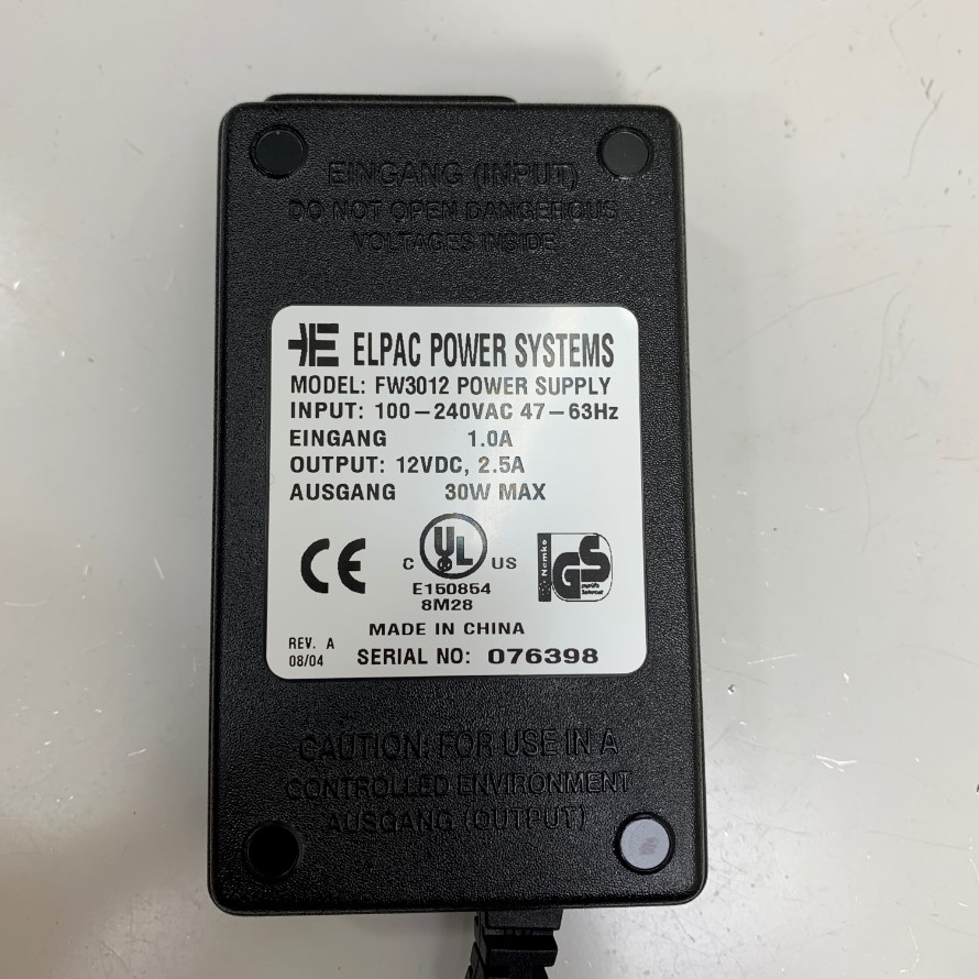 Adapter 12V 2.5A 30W ELPAC Power Systems OEM PHIHONG PSAC30U-120L6 Connector Tip Size 5.5mm x 2.5mm For Cân Điện Tử Mettler Toledo Balance Weighing Platform XP and XS