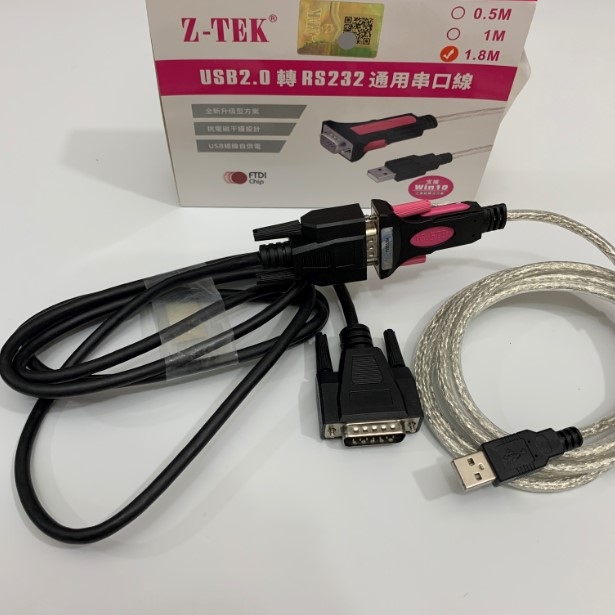 Bộ Combo Cáp Lập Trình Serial Port MUSASHI SHOTMASTER 400DS-S Với Máy Tính USB to Serial RS232 Z-TEK + Cable RS-232C D-SUB DB15 Male to RS232 Female Length 1.8M