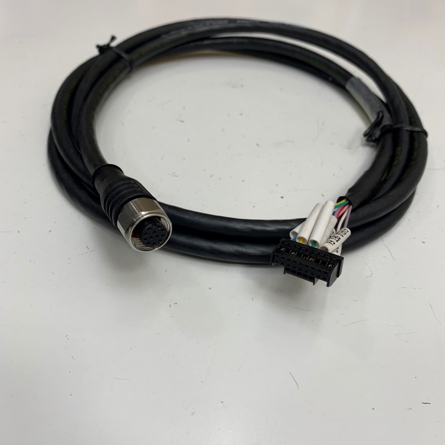 Cáp 2M 6.5ft Cable AL-WAKSE12.024-5/S3909 8062493 2263/4100064 SINGLE-ENDED CORDSET Cable M12 A-Code 12 Pin Female to Molex 18 Pin Female Connector Pitch 2.0mm