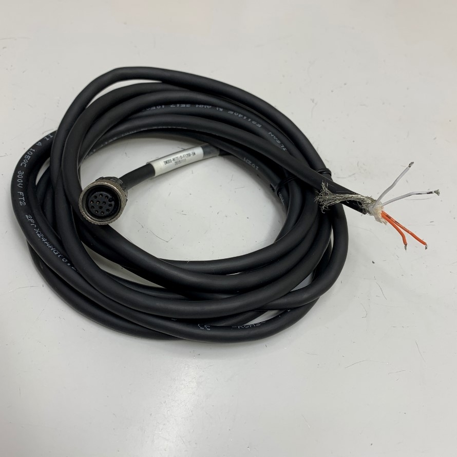 Cáp DM300-M12I/0-F12SR-5M Dài 5M 17ft Cable M12 A-Code 12 Pin Female to 4 Core Open End ILSAN E211405 105C 300V 4 Core x 0.25mm² For I/O Breakout Cable Power Supply Cognex Industrial Camera