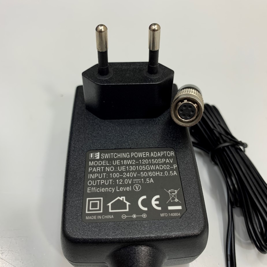 Adapter 12V 1.5A 18W UE18W2 Connector Size Hirose HR10A-7P-6S73 6 Pin Female For Omron Sentech STC/FS Series Industrial Camera Power Supply Connector HR10A-7R-6PB Hirose