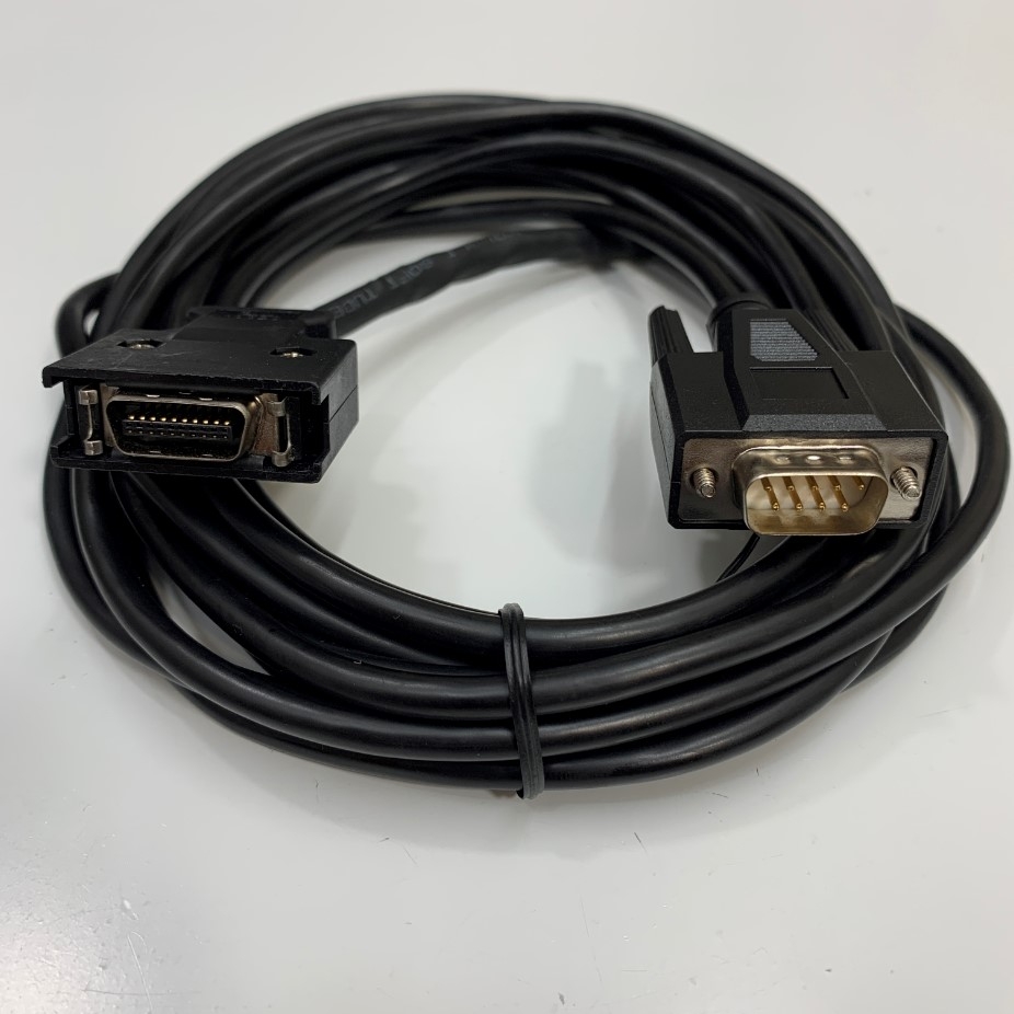 Cáp Lập Trình Mitsubishi Servo MR-J2S/J2 Debugging Cable RS232 Serial Port MR-CPCATCBL3M 10Ft Dài 3M Communication MDR 20 Pin Male to DB9 Male
