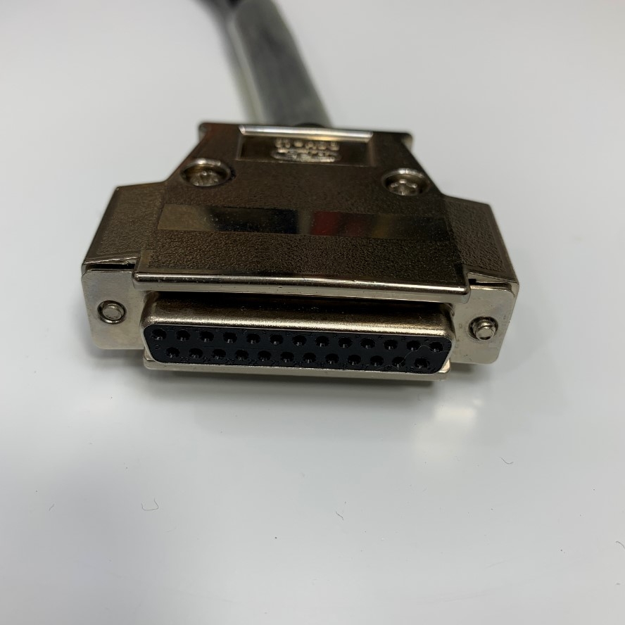 Cáp 0.3M 1ft Extension Cable 25 Pin D-Sub DB25 Male to Female 24AWG Shielded PVC Black OD Ф 10.5mm For Industrial Power I/O Cable Servo Drive and Laser 3 Axis CO2 Laser Marker Controller
