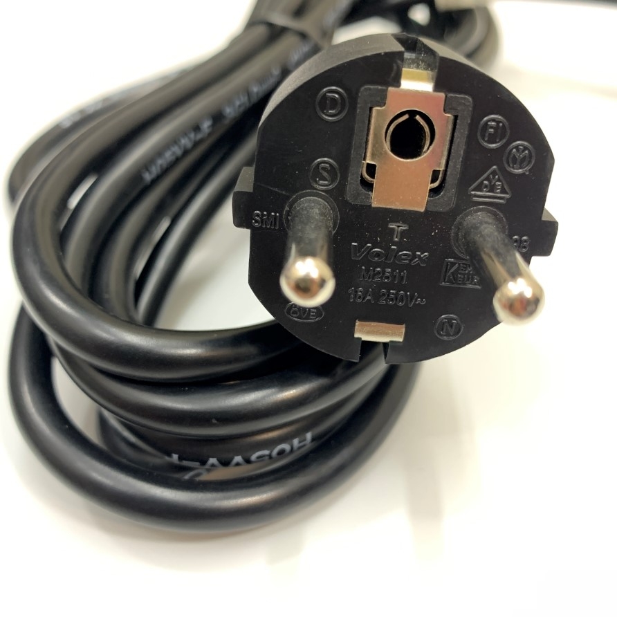 Dây Nguồn Máy Xét Nghiệm Miễn Dịch 10Ft Dài 3M AC Power Cord Europe Schuko CEE7 to IEC C13 10A 250V 18AWG 3x1.0mm² Cable OD 7.0mm