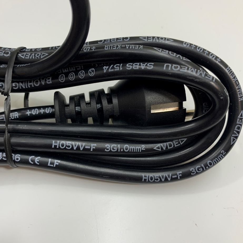 Dây Nguồn Máy Xét Nghiệm Miễn Dịch 10Ft Dài 3M AC Power Cord Europe Schuko CEE7 to IEC C13 10A 250V 18AWG 3x1.0mm² Cable OD 7.0mm