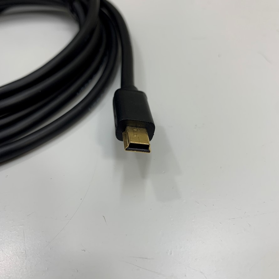 Cáp 72-0480008-00LF Dài 1M 3.3ft RS232 Connection Shielded Cable Mini B 5 Pin Male to DB9 Female For Máy In Mã Vạch Đi Động TSC Alpha Label Printer TSC Alpha-4L, Alpha-2R, Alpha-3R, Alpha-4L