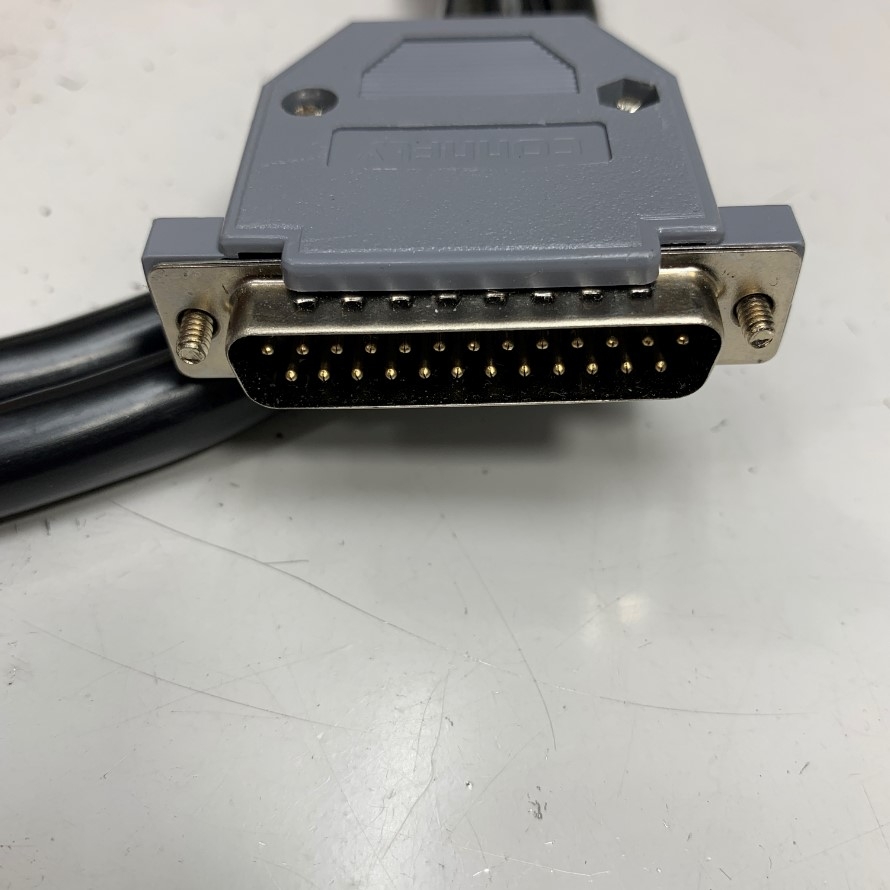 Cáp 1.5M 5ft DS-SS2-M Shielded Cable DB25 Male to DB25 Female Black E52853 13P x 25AWG(0.2SQ) OD Ф 10mm For Power I/O Servo Drive and Laser 3 Axis CO2 Laser Marker Controller