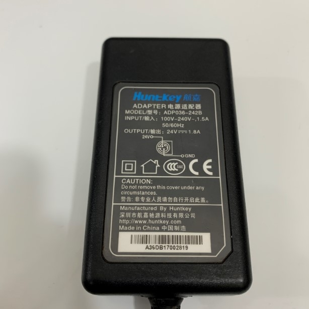 Adapter 24V 1.8A Huntkey Connector Size 5.5mm x 2.1mm For Máy Scan Plustek SmartOffice PS406U