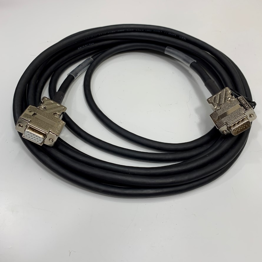 Cáp MTR11-ENC Extension Encoder VGA 3 Row HD D-SUB 15 Pin Male to Female Dài 4.5M 15ft Cable HAE KWANG E300577 24AWG X 5PR 80°C 300V VW-1 STK-24-5P OD 8.0mm Color Black