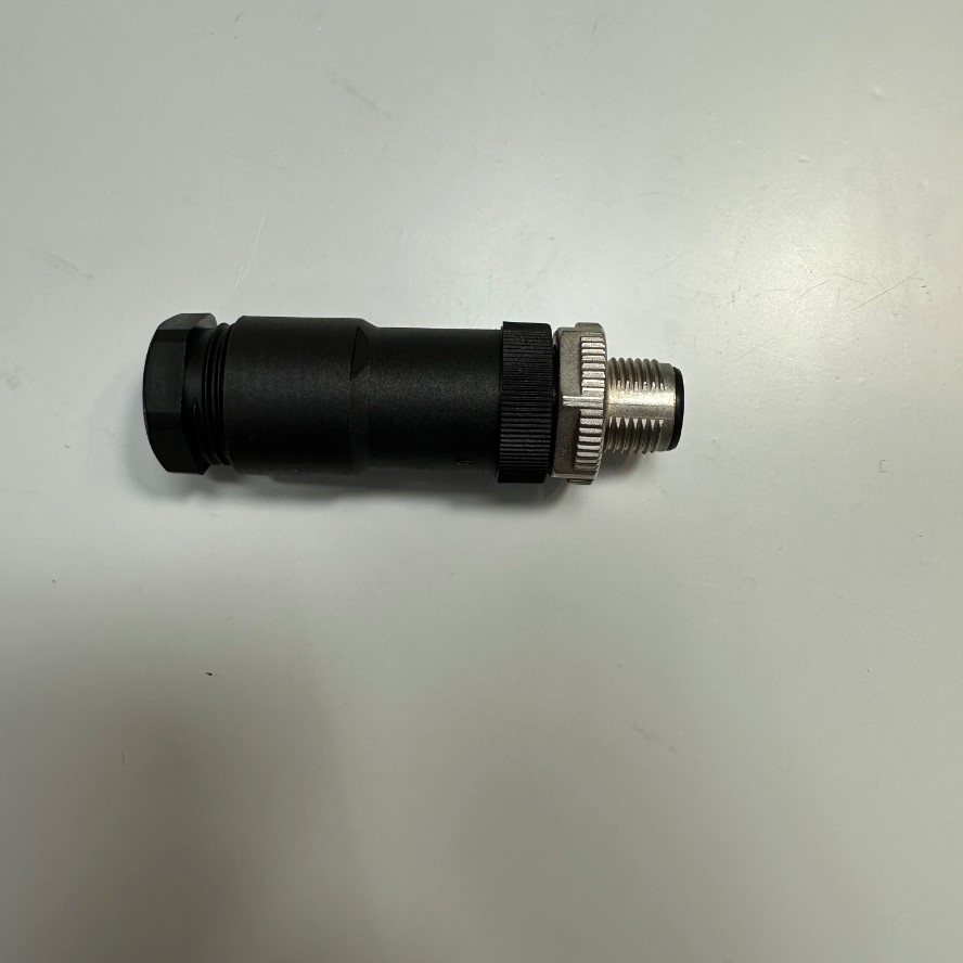 Đầu Nối Cảm Biến Jack IFM E11504 Eltra Trade Connector M12 A-Coded 4 Pin Male Gold Plated Screw Terminal Straight For Turck Industrial Sensor Cable M12