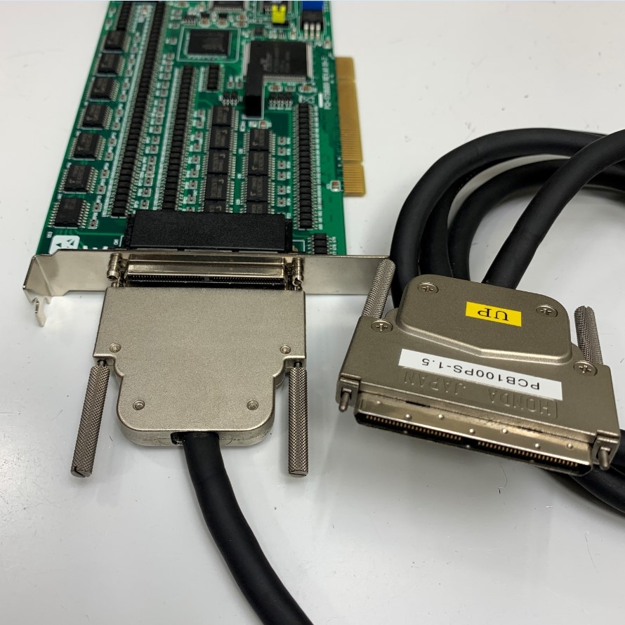 Combo Advantech PCI-1758 Card + Cáp Contec HDRA 100 Pin Male to HDRA 100 Pin Male Connector Pitch 0.8mm with Screws Servo I/O Cable Dài 1.5M