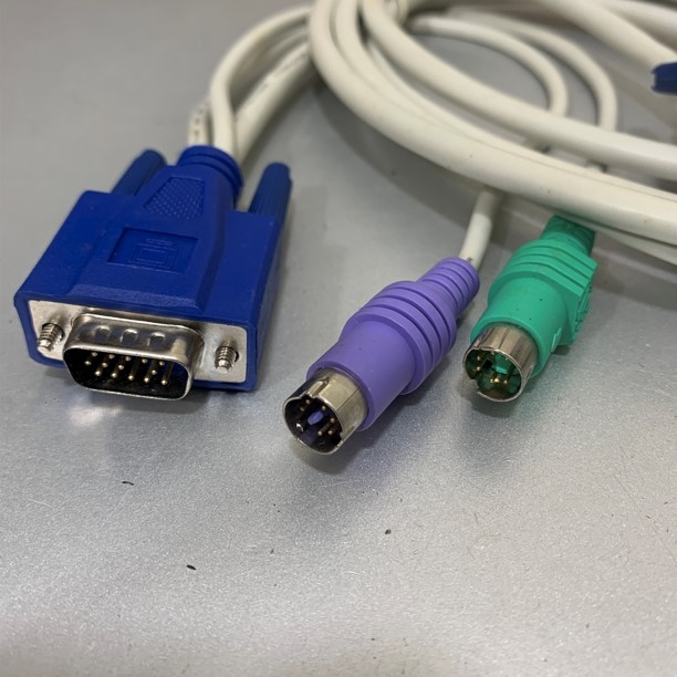 Cáp Điều Khiển KVM Switch Cable 3 in 1 PS2 Male to Male Keyboar Mouse and VGA Male to Female For KVM Switch Smart View Pro or KVM Switch Length 1.8M