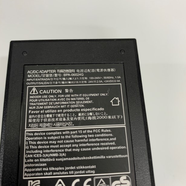 Adapter 24V 2.5A 60W BPA-06024G Connector Size 6.0mm x 4.0mm For Máy Quét Scanner EPSON DS-530, DS-410, Epson Workforce DS-6500 DS-7500