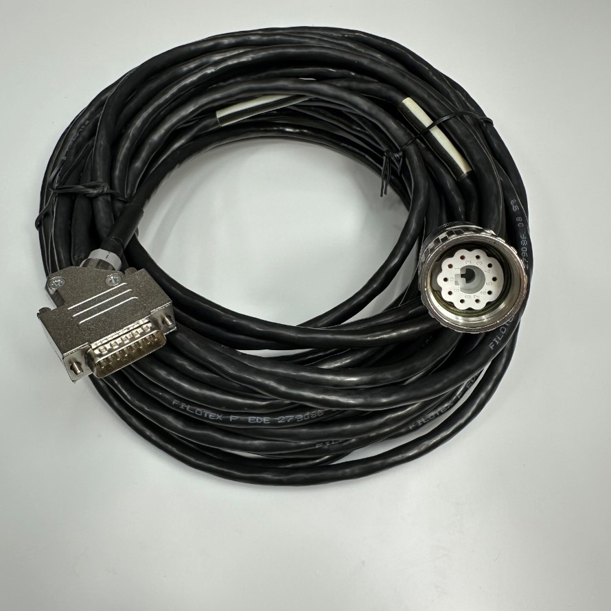 Cáp 15M 50ft Rexroth RKG4200/015 R911310647 NSNP Signal Shielded Cable Plug M23 10 Pin Female to DB15 Male For Rexroth Motor Encoder Control Cable