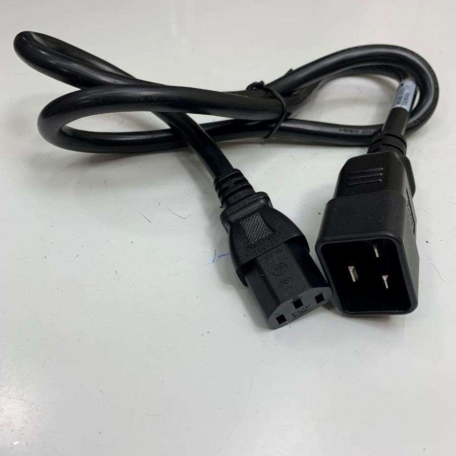 Dây Nguồn Máy Chủ Dài 1M 3.3ft Server Dell EMC Lian Dung AC Power Cord Cable 038-004-857 Jumper Cord IEC C20 to C13 16A 15A 250V 14AWG 3x2.08mm² 105°C UL CSA OD 9.5mm For Rack PDU UPS APC
