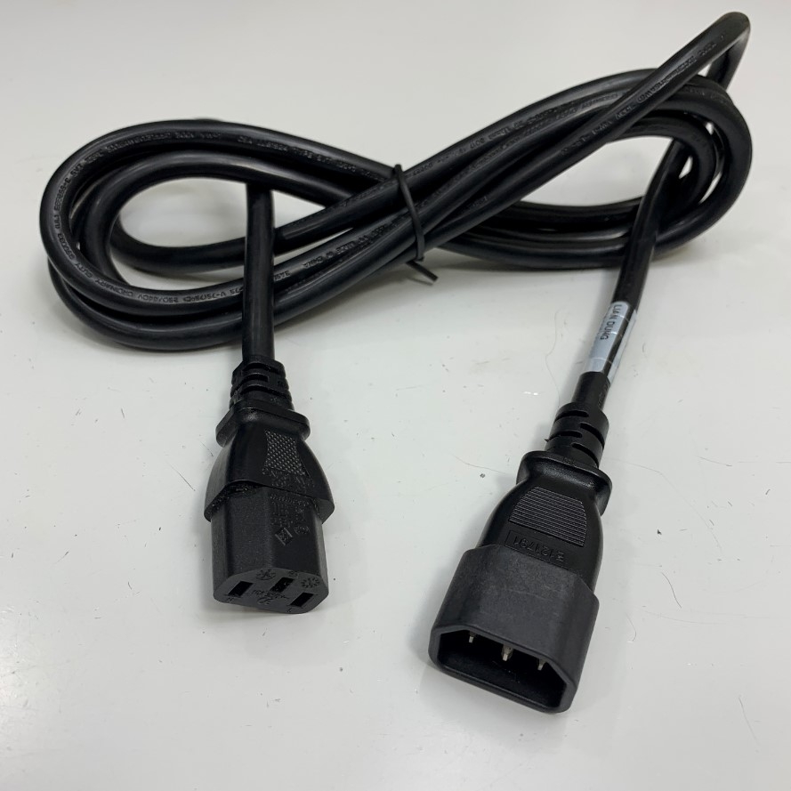 Dây Nguồn E121791 Lian Dung PN: 038-003-998 Dài 2M 6.5ft AC Power Cord IEC C13 to C14 10A 250V 16AWG 3x1.31mm² 105°C UL CSA Cable OD 8.0mm For Server Rack Network Cabinet Jumper Power Cord
