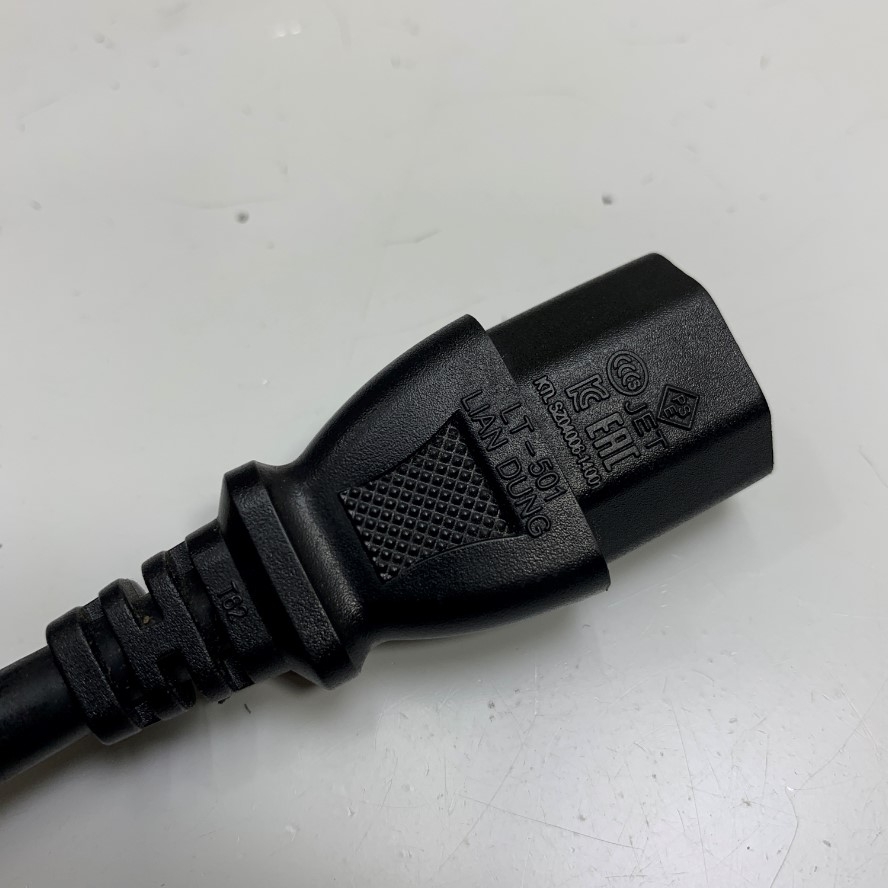 Dây Nguồn E121791 Lian Dung PN: 038-003-998 Dài 2M 6.5ft AC Power Cord IEC C13 to C14 10A 250V 16AWG 3x1.31mm² 105°C UL CSA Cable OD 8.0mm For Server Rack Network Cabinet Jumper Power Cord