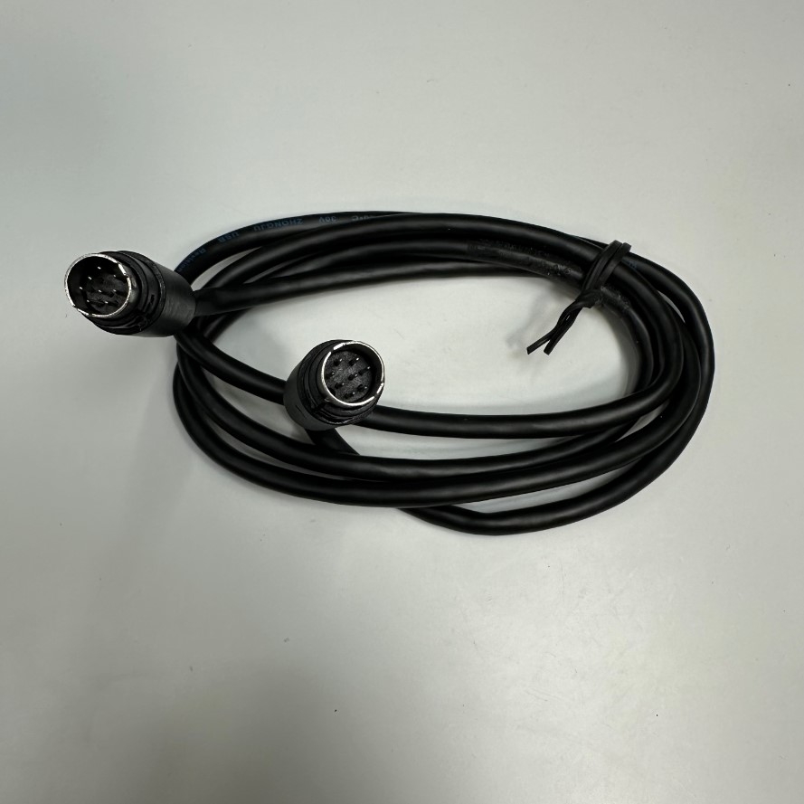 Cáp 1.1M 3.7ft Shielded Cable Mini Din 8 Pin Male to Male For Data Communication Servo Driver/PLC/HMI