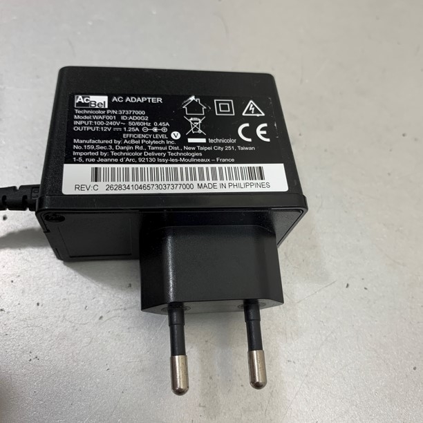 Adapter 12V 1.25A ACBEL WAF001 Connector Size 5.5mm x 2.5mm