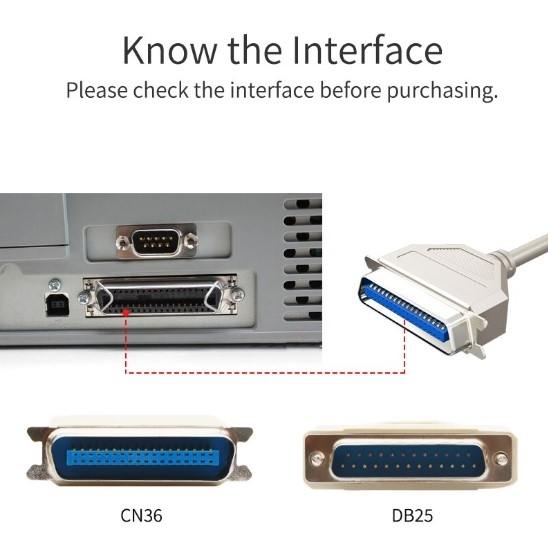 Cáp Máy In DB25 to CN36 Parallel LPT Printer Connector DB 25 Pin Male to 36 Female IEEE1284 Printer Cable Length 12M