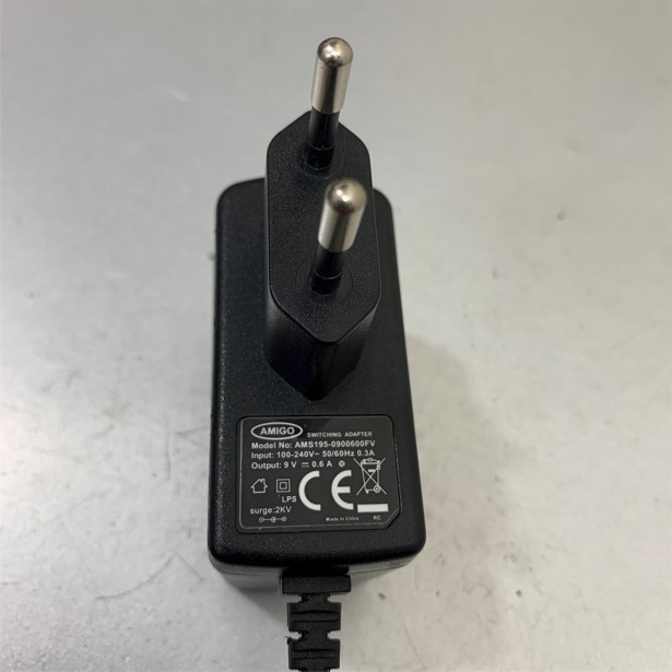 Adapter 9V 0.6A AMIGO AMS195-0900600FV Connector Size 5.5mm x 2.1mm