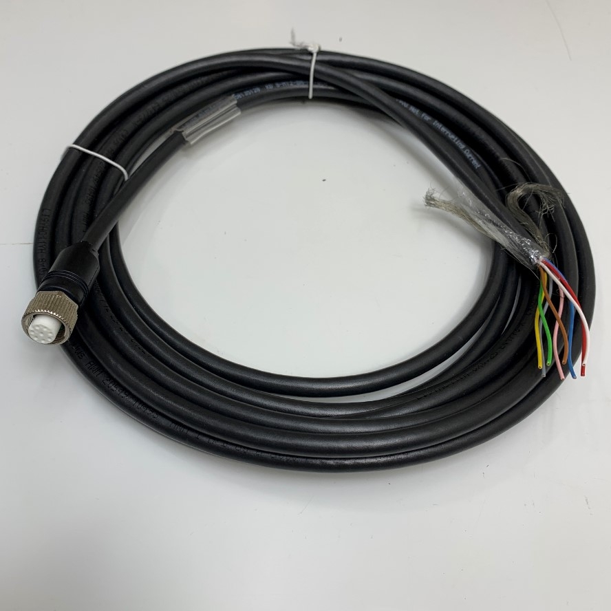 Cáp 5M 17ft LEUZE 50135128 KD S-M12-8A-P1-050 Cable M12 A-Code 8 Pin Female to 8 Core Open End For Eltra Trade Sensor/Actuator Connector