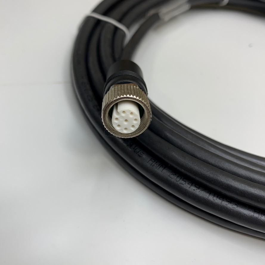 Cáp 5M 17ft LEUZE 50135128 KD S-M12-8A-P1-050 Cable M12 A-Code 8 Pin Female to 8 Core Open End For Eltra Trade Sensor/Actuator Connector