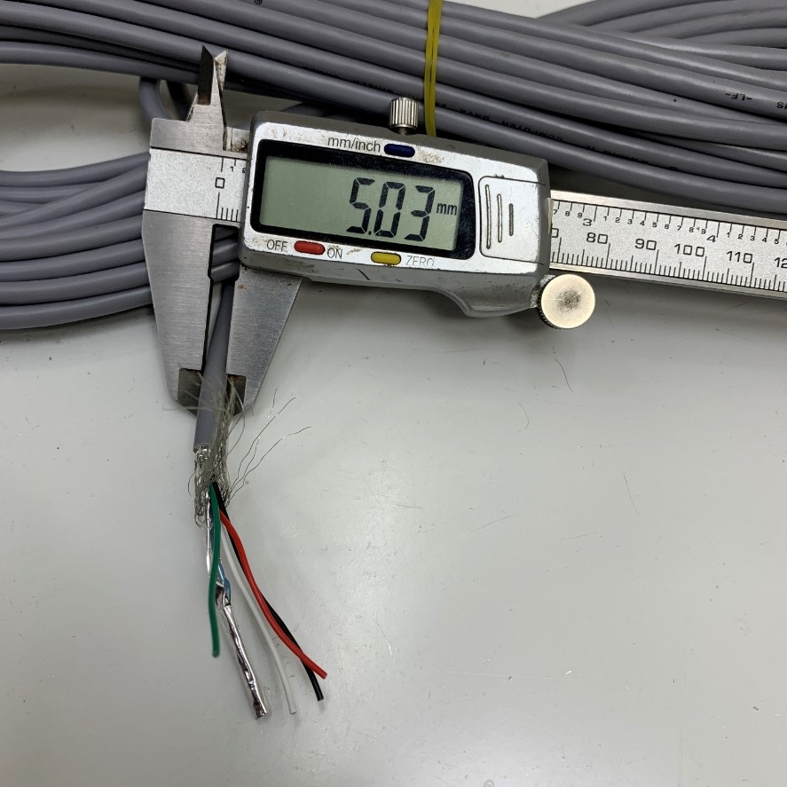 Cáp Điều Khiển 15M 50ft Multicore KWANGIL Shielded Cable 4 Core x 0.3mm² 24AWG 80°C 300V OD 5.0mm For M12 Connector 4 Pin Industrial Power and Data Cable RS232/RS422/RS485 Communication