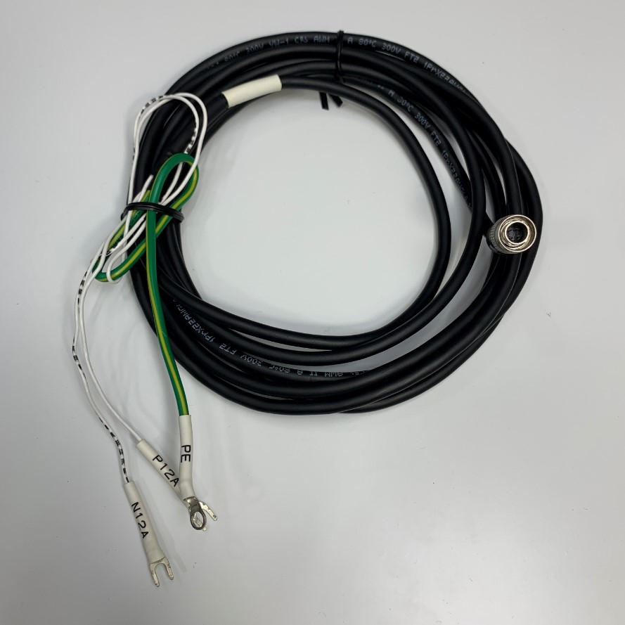 Cáp 3M 10ft Power Cable Connector Hirose HR10A-7P-4P(73) 4 Pin Male to 2 Core Open End + PE For Industrial Camera