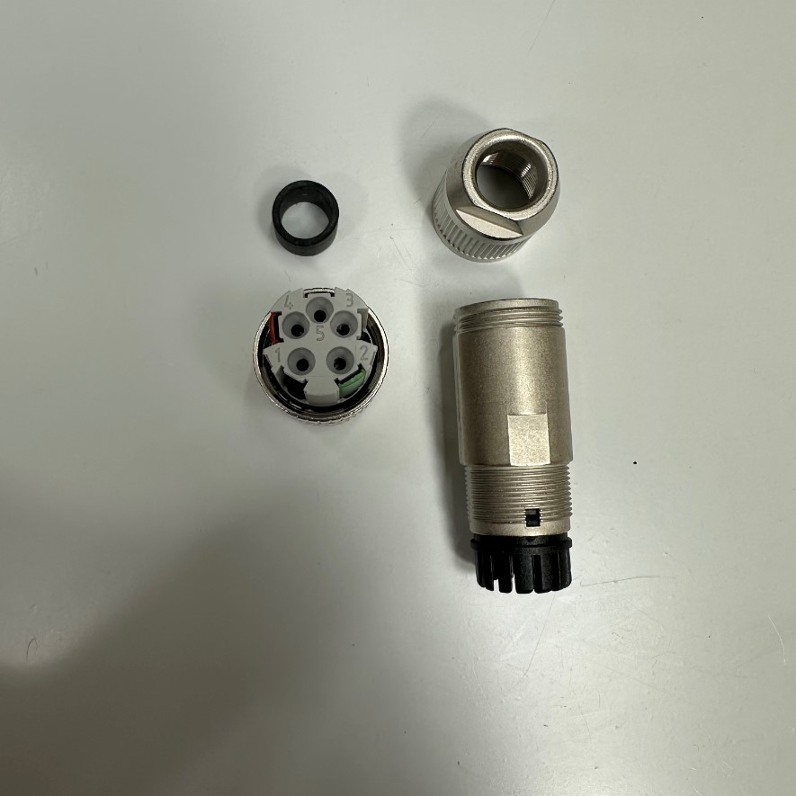 Đầu Jack Phoenix Contact Data Connector M12 B-Coded 2 Pin Female SACC-M12FSB-2PL SH PB Gold Plated Screw Terminal Straight For Industrial Sensor Cable M12 Connector Circular