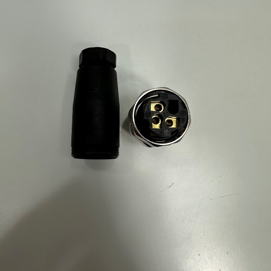Đầu Jack Binder Connector M12 A-Coded 3 Pin Male Gold Plated Screw Terminal Straight For Industrial Sensor Cable M12 Connector Circular