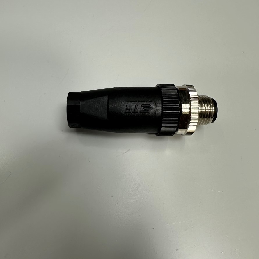 Đầu Jack TE CONNECTIVITY Connector M12 A-Coded 3 Pin Male Gold Plated Screw Terminal Straight For Industrial Sensor Cable M12 Connector Circular