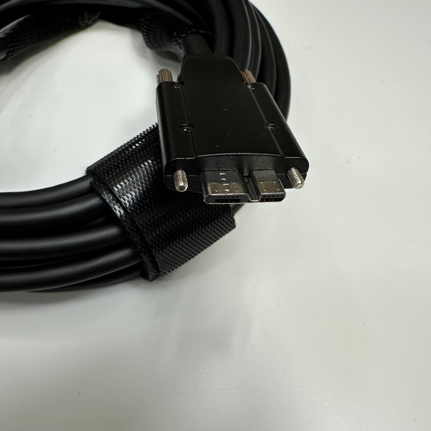Cáp 5M 17ft Hikrobot USB 3.0 Active Fiber Optical Cable USB 3.0 Type A to Micro B Male With Screw Locking Data Camera link For Industrial Hikrobot, Microscope Digital Camera
