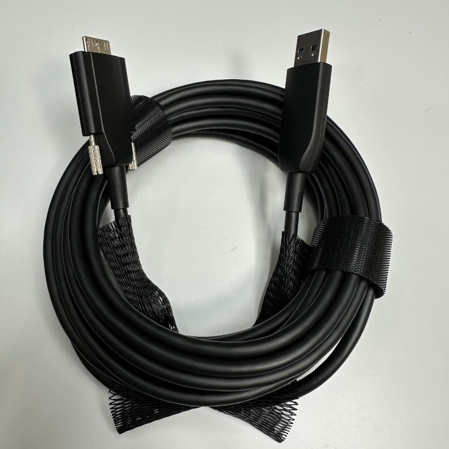 Cáp 5M 17ft Hikrobot USB 3.0 Active Fiber Optical Cable USB 3.0 Type A to Micro B Male With Screw Locking Data Camera link For Industrial Hikrobot, Microscope Digital Camera