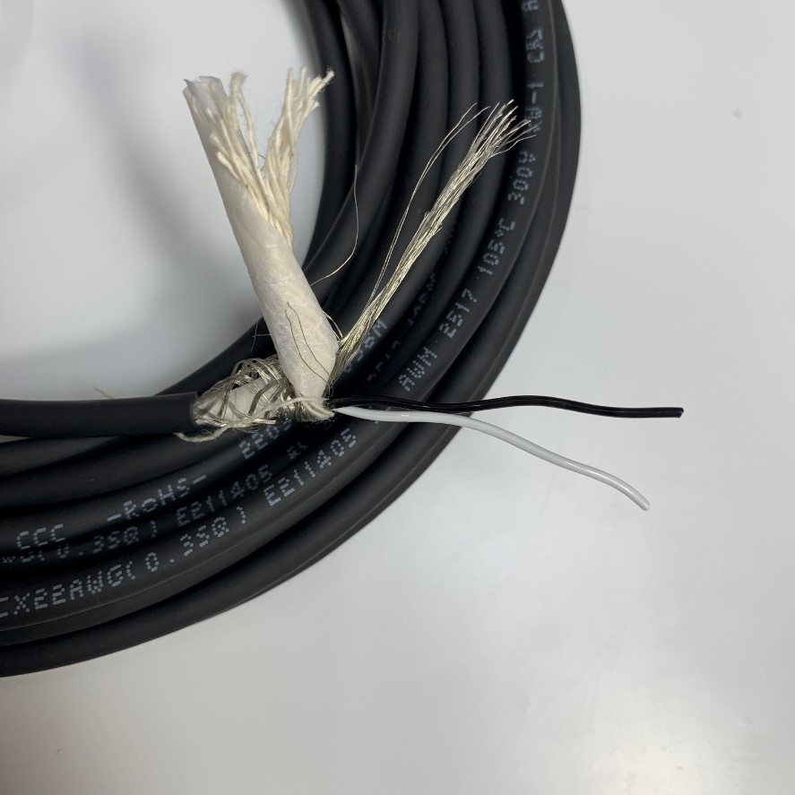 Cáp 5M 17ft MV-ACP-H12P-Open-ST-5M Power Supply Cable Connector Hirose HR10A-10P-12P(73) 12 Pin Female to 2 Core Open End For Industrial Camera Power Cable